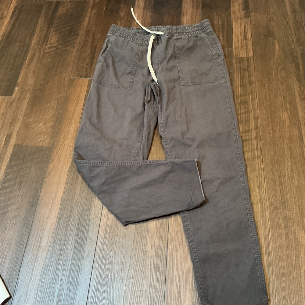 Vuori Ripstop Pant Charcoal Grey Elastic Waist Drawstring VW450 Size S Outdoor
